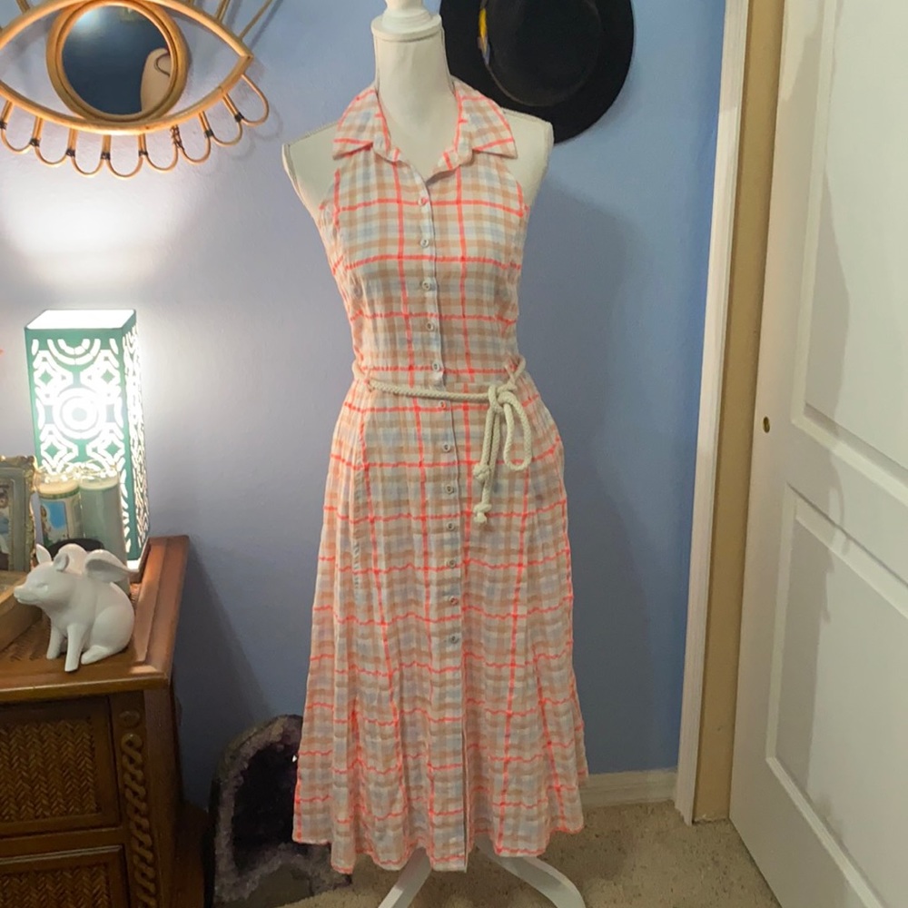 NWT Ella Moss Gingham Cut-Out back dress! Dress👗